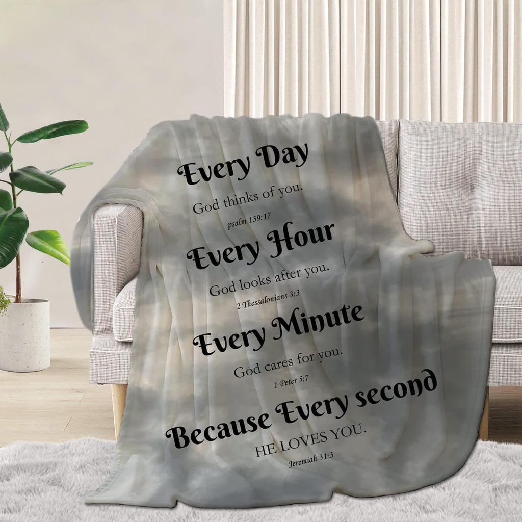 Religious Prayer Digital-printed Polyester Bedroom Velvet Flannel Soft Sofa Cover Blanket Fleece Soft Sofa Cover Blankets