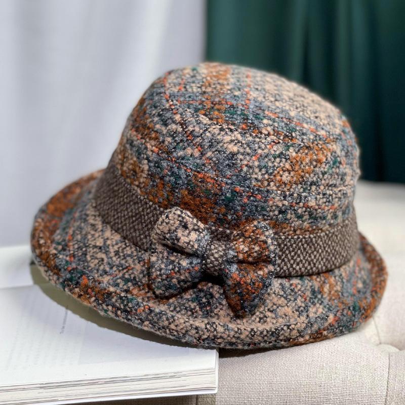 The Elderly Hat Female Grandma Old Lady Autumn and Winter Woolen Warm Cotton Hat Middle-aged and Elderly Mother Foreign Gas Basin Hat Winter Hat
