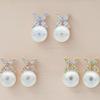 Women's Four Seasons Daily Pearl Cubic Flower Earrings
