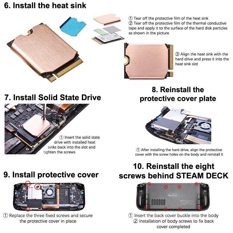 M.2 Hard Disk Copper Heatsink M.2 2230 Solid State Drives Cooling Thermal Cooler Radiator For Steam Deck Console Accessories