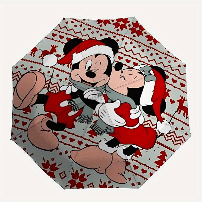 

1pc Christmas Mickey, Minnie 8-Rib Automatic Folding Umbrella, Portable & Foldable, All-Season Portable Umbrella for Women & Men yy250731154