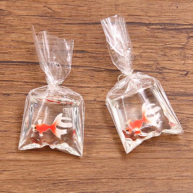 1Pcs 24*53MM DIY Transparent Resin Simulation Goldfish Pendant Jewelry