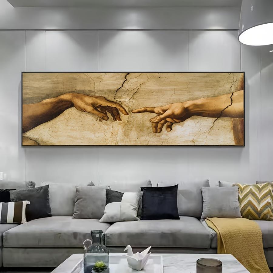 1 pezzo di arte moderna Adam tela stampata Mano di Dio affresco decorazione murale, regalo ideale per camera da letto, soggiorno, corridoio 2D fl