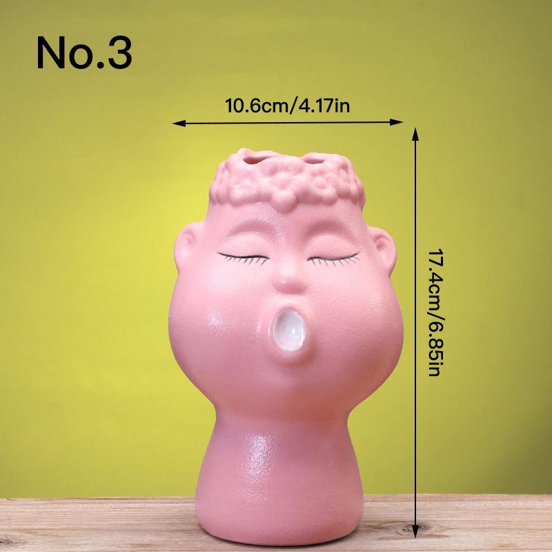 Kreatywny Wazon Statua Chłopca Ceramiczny Wazon Hydroponiczny Dekoracja na Suche Kwiaty Kompozycja Kwiatowa Wystrój Domu Ozdoba Artystyczna do Salonu