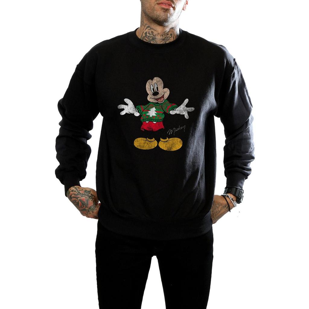 Disney Mens Mickey Mouse Christmas Jumper Sweatshirt