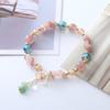 Strawberry crystal powder crystal gravel flower bracelet Bangles Women Fashion Jewelry accessories Gift