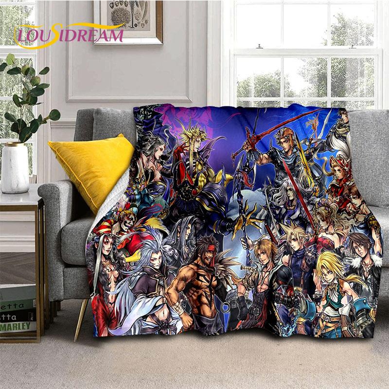 Final Fantasy Series Games Soft Blankets,Keep Warm Throw Blanket Comfortable Blanket for Picnic Beds Sofa Home Bedroom Gift Kids