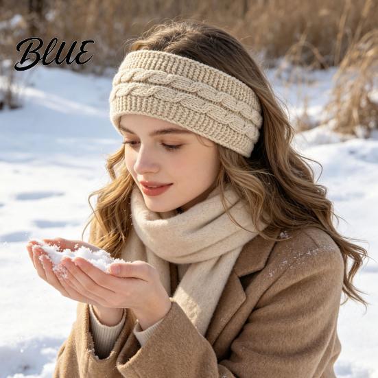 Fashionable Twist Knit Head Wrap Winter Headbands for Women Thickened Knitted Ear Warmers Cold Thermal Protection Ears And Forehead Weather
