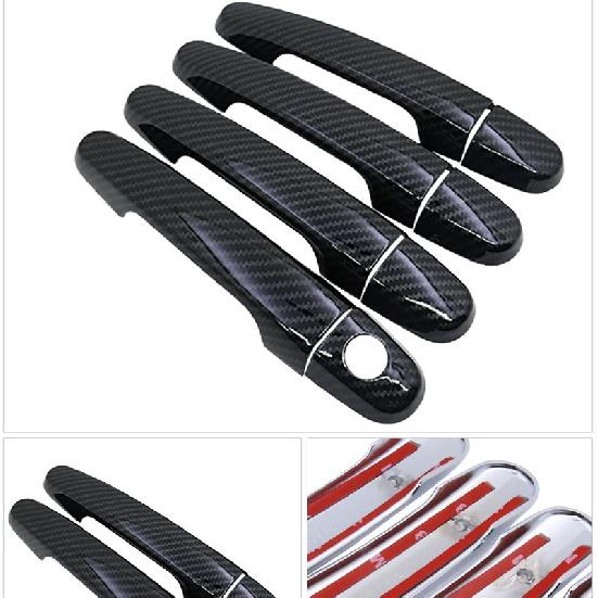 Carbon Fiber Door Handle Cover Catch Trim Car Set Stickers Accessories for Toyota Yaris Vitz XP90 2006 2007 2008 2009 2010 2011