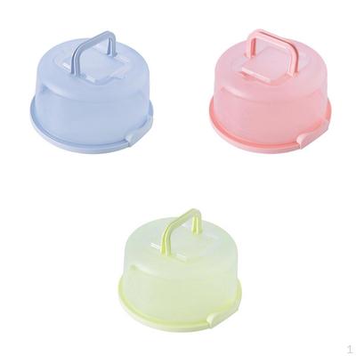 3 Pieces Plastic Round Cake Storage Carrier Container Lockable Lid