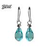Droplet Earrings Recycled Glass Spiral Necklace Handmade Unique Boho Depth