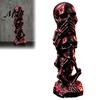 Halloween Tabletop Centerpiece Triple Stacked Skulls Figurine, Spooky See Hear Speak No Evil Skeleton Head Gothic Desktop Decoration Statue,