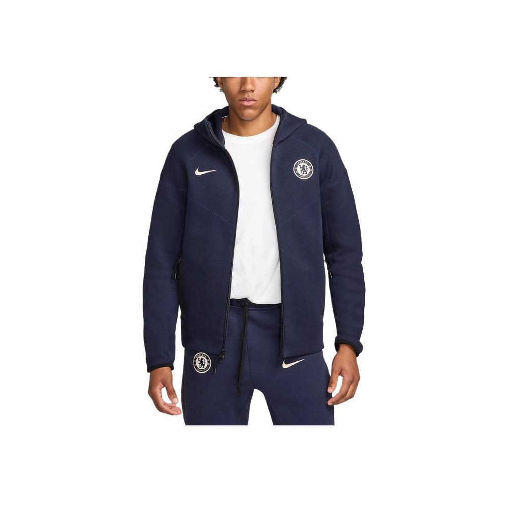 Nike Chelsea FC Tech Fleece Windrunner Solid Color Comfortable Fashion Zip Jacket Men Jacket Obsidian FZ4175-452
