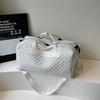 Stylish Plaid Gym Bag with Shoe Compartment: Large Capacity & Dry/Wet Separation for Business Travel