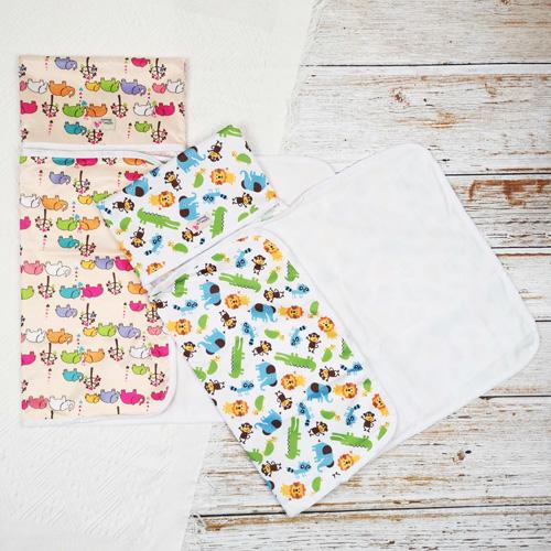 2pcs/set Baby Washable Foldable Portable Travel Compact Nappy Diaper Waterproof Floor Change Changing Mat Play