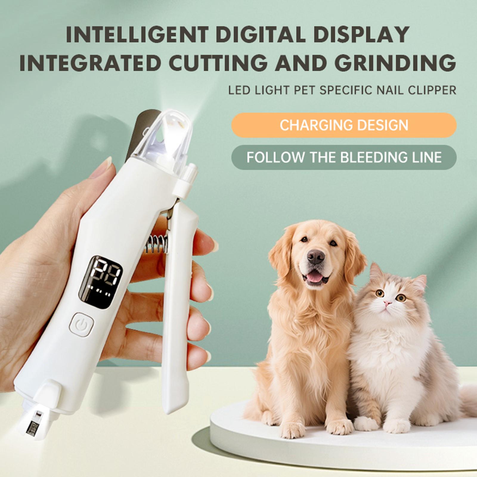 

2-in-1 Pet Nail Clipper And Grinder With LED Light Guard, USB Rechargeable, Suitable For Small And Medium-sized Dogs And Cats One Size белый
