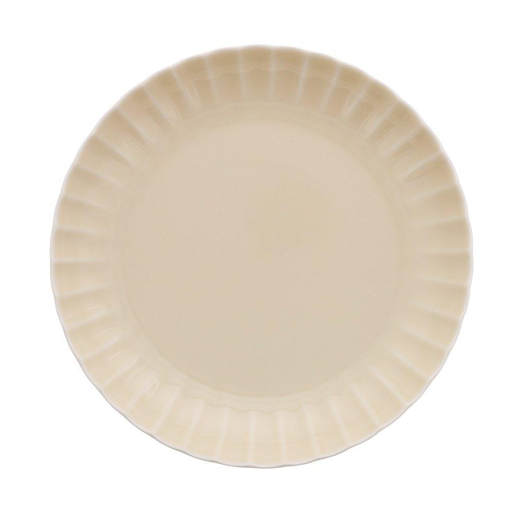 

EAST table 22cm Ivory Frill Dinner EAST Made in Large Plate with Dishwasher and Microwave Plate, Original, Japan, Frills, Safe, di-00103 слоновая кость