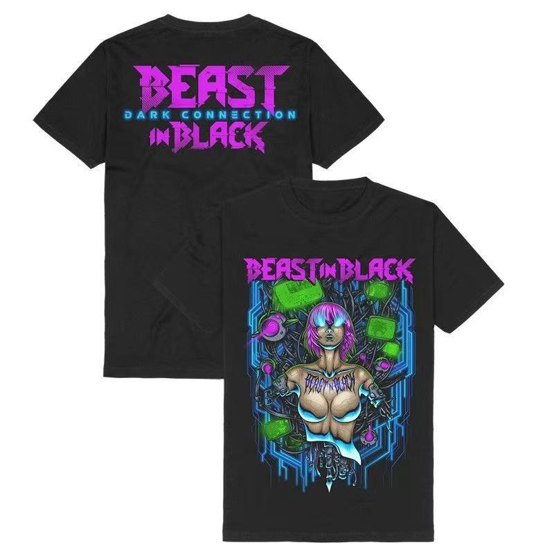 Nya metallbandstryckta T-shirts för sommar och höst 2025 lösa, avslappnade och sportiga kortärmade streetwear för män och kvinnor