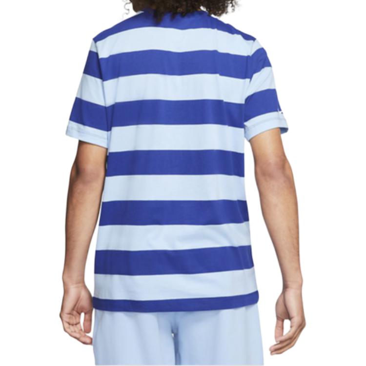 Nike Swoosh Stripe Short Sleeve T-Shirt Men Tops Blue CQ5197-436