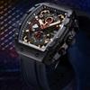 AILANG Men Watches Luxury Trend Tonneau Case Quartz Clock Luminous Chronograph Waterproof Rubber Strap Mens Reloj Hombre