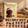 Home Holiday Atmosphere Decor 2026 Dachshund Advent Calendar, 24 Days 3D Collectible Dog Figures, Miniature Set Puppy Ornaments Christmas Countdown