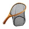 Handcrafted Wood Fishing Net With Rubberized Meshes Light Weight Quick Drying Design Landing Net For Lures Fishing