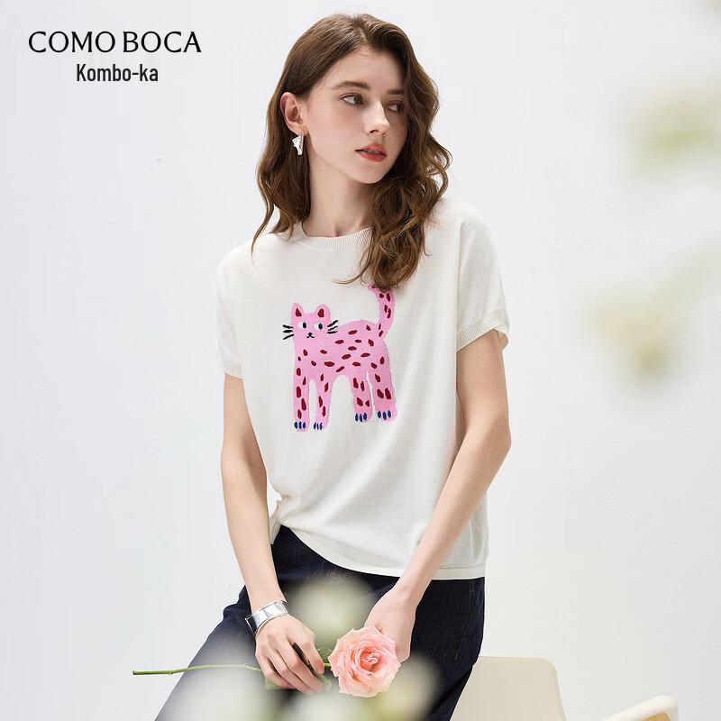 Kommon Boca Women s Silk Blend Short Sleeve Knit Top XL