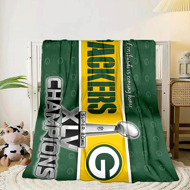 Green Bay Packers Logo Portable Blanket/Soft Blanket Bedding Blanket Suitable for Travel Camping Living Rooms Offices Sofas Fan Gifts