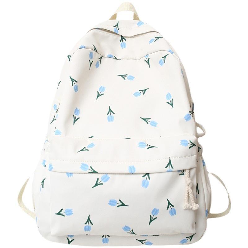 Japanese-Style Floral Backpack for Girls: Fresh, Lightweight, Perfect for Junior High To College Students