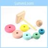 Wooden Rainbow Tower Stacking Toy For Kids Early Education Color And Number Recognition