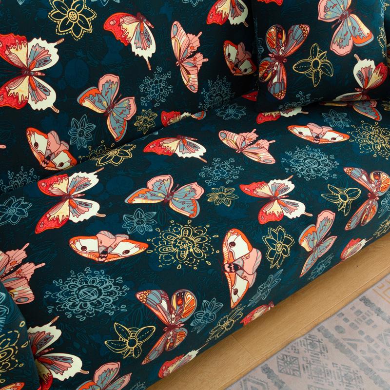 Printed Couch Cover Sofa Cover Elastic Slipcovers for Pets Chaselong Protector L Shape Anti-dust Machine Washable