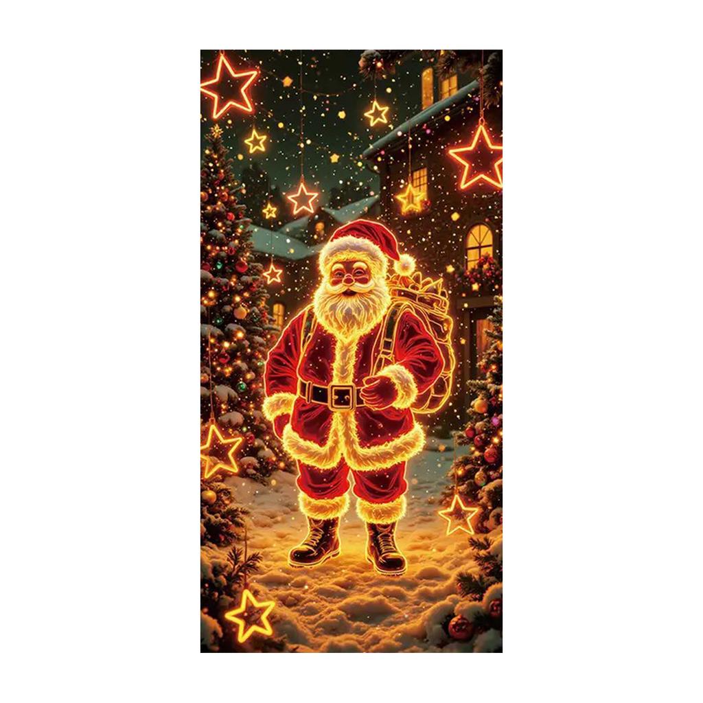 Christmas Fluorescent Door Frame, Door Cover Background, Holiday Party Decoration, Christmas Decoration Hanging Cloth