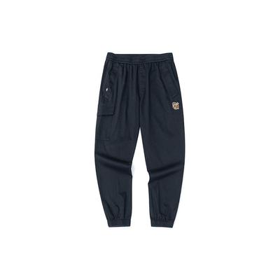 Solid Color Mid-Rise Tapered Woven Sports Pants Men Pants Black 152248502-1