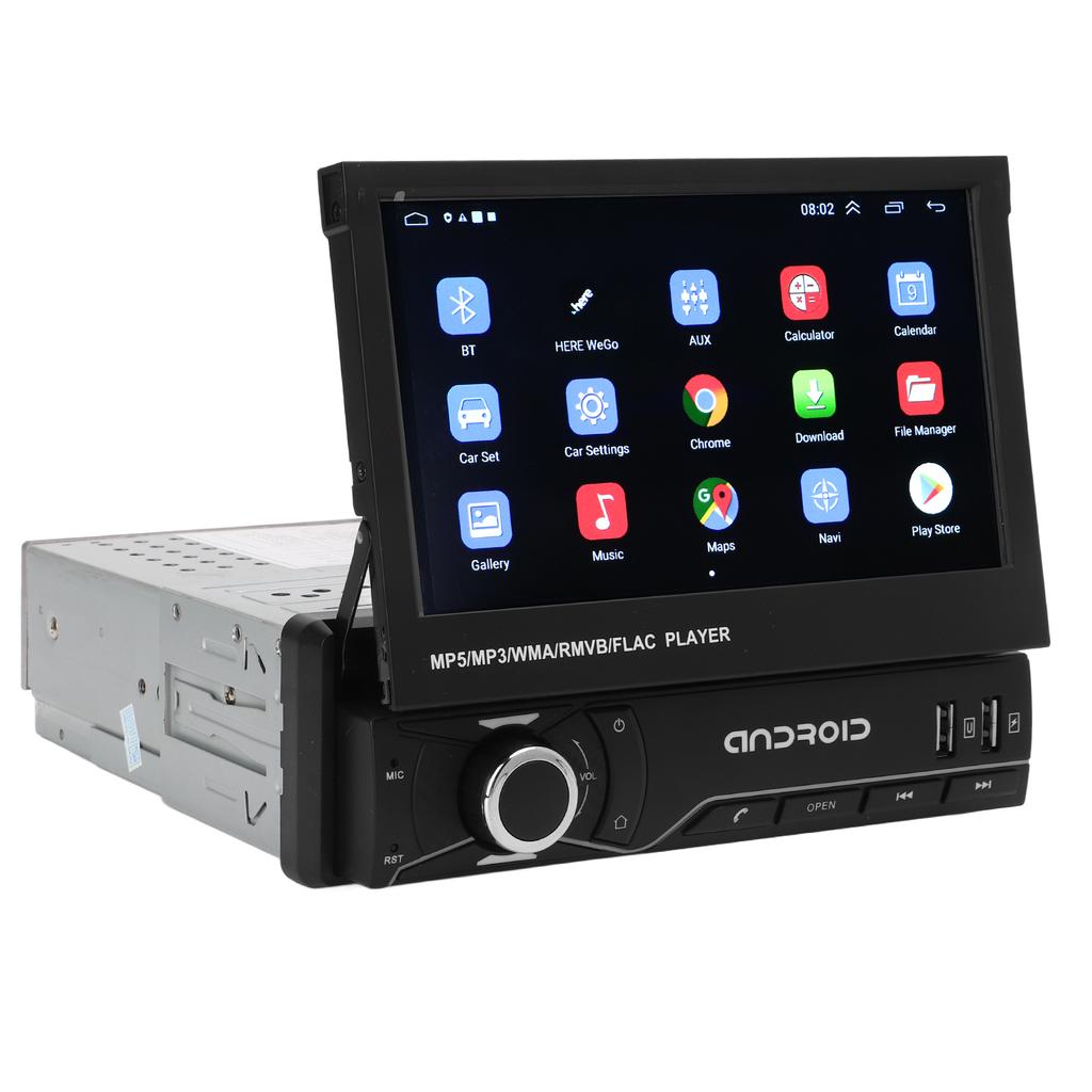 7-tums Single Din Bilradio Vikbar Pekskärm Navigation Handsfree-samtal med Backkamera 2+32GB