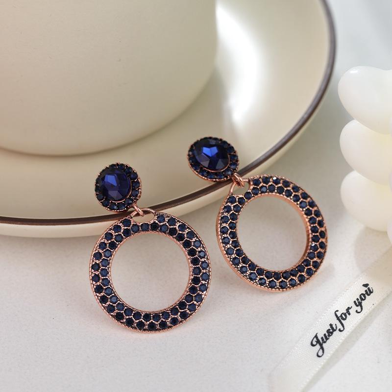 Boucles d'oreilles pendantes Zircon Fleur Colorée pour Femmes, Boucles d'oreilles pendantes Statement pour Fête & Usage Quotidien