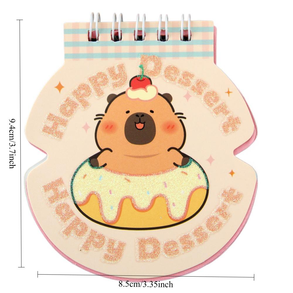 1Pc Capybara Special Coil Book A7 Gold Pink Color Page Blank Book High-value Student Portable Pocket Book Notebook Holiday Gift Novelty Stationery