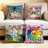 Aesthetics T-Takashi-M-Murakami Various Sizes Square Pillow Case For Car Home Bedchamber Decor