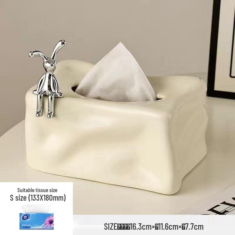 Modern Ceramic Marshmallow Tissue Box for Living Room & Dining Table Decor