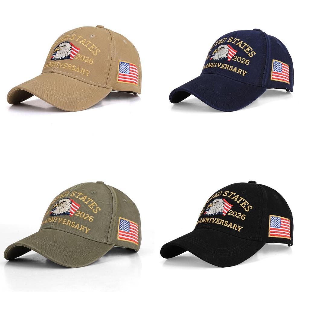 Berretto da Baseball per Anniversario Americano con Design Ricamato per Protezione Solare Casual