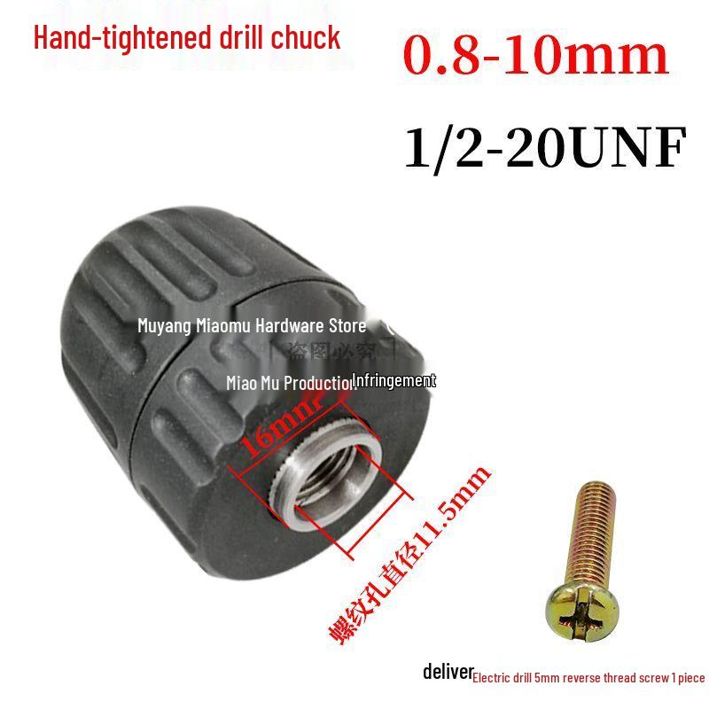 Hand Drill Self-Locking Chuck 0.8-10mm - Hand-Tight Drill Accessories Power Tool