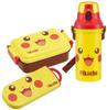 Conjunto Trio de Deslizantes Antibacterianos Skater Design Rosto do Pikachu Pokemon Feito no Japão Infantil (Marmita Hashi, Colher, Garfo) - - (TACC2AG-A)