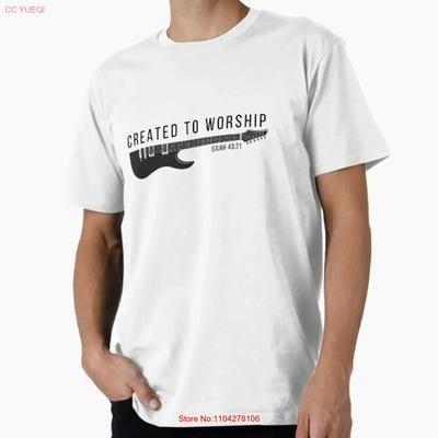 Music Created To Worship Guitar Chr Made In USA Mens T Shirt S 5XL Vintage Washed Graphic Comfortable Breathable