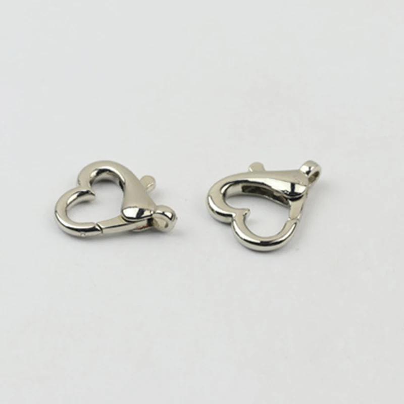 10Pcs Alloy Lobster Clasps Buckle Heart Shape Gold Color Hooks Connectors for DIY Jewelry Making Findings Accessories