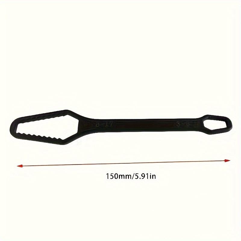 1pc Multi Functional Black 150mm Long T-shaped Wrench, Adjustable Self Tightening Double Head Wrench, Portable Manual Tool for a