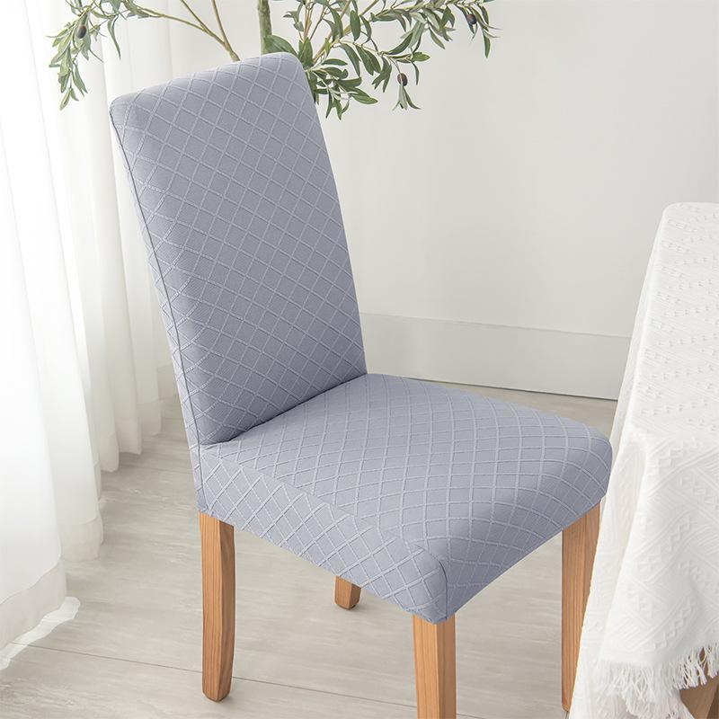 Prismatic Grid Jacquard Chair Cover Stretch Solid Color Chair Covers Dining Room Kitchen Anti -Dirty Anti -Scratch Seat Protectors