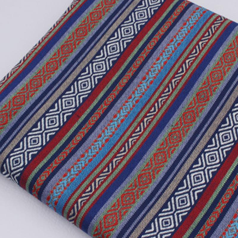 100x150cm Ethnic Style Cotton Linen Fabric Textile Patchwork Sofa Cover Pillow Hotel Bar Tablecloth Curtain Decor Craft