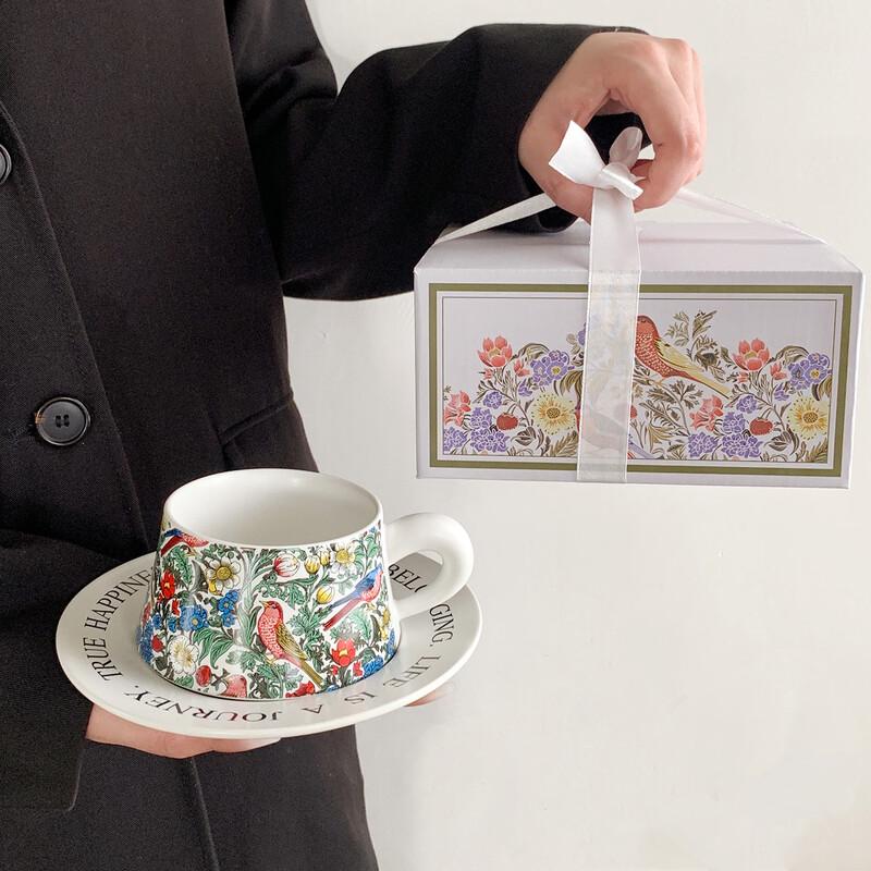 

OLOEY Vintage-Style Bone China Coffee Cup & Saucer Set