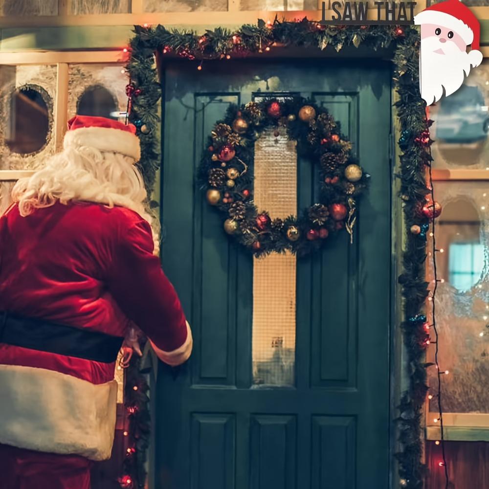 FESTIVE CHRISTMAS DOORFRAMES DECORATION: Father Christmas says ‘I see you’ Easy to install - suitable for home, kitchen etc.