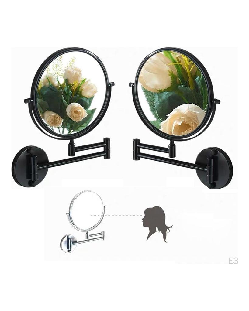 Otočné nástěnné zrcadlo s 3x zvětšením a zrcadlem, upevňovací šrouby
