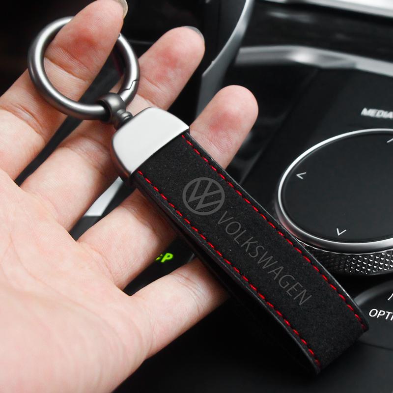 Car Metal Key Chain Keyrings Braided Rope Key Cover Sticker For VW Golf Polo Jetta Tiguan Passat Touran Beetle Polo Key ChainNI1